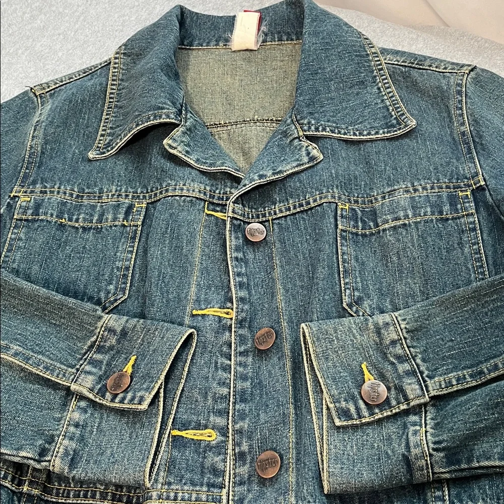 Vintage Y2K Duster Denim Jacket Coat Womens Medium Button Western Festival Long - Picture 3 of 13